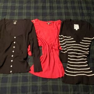 Three sweater tops for $7